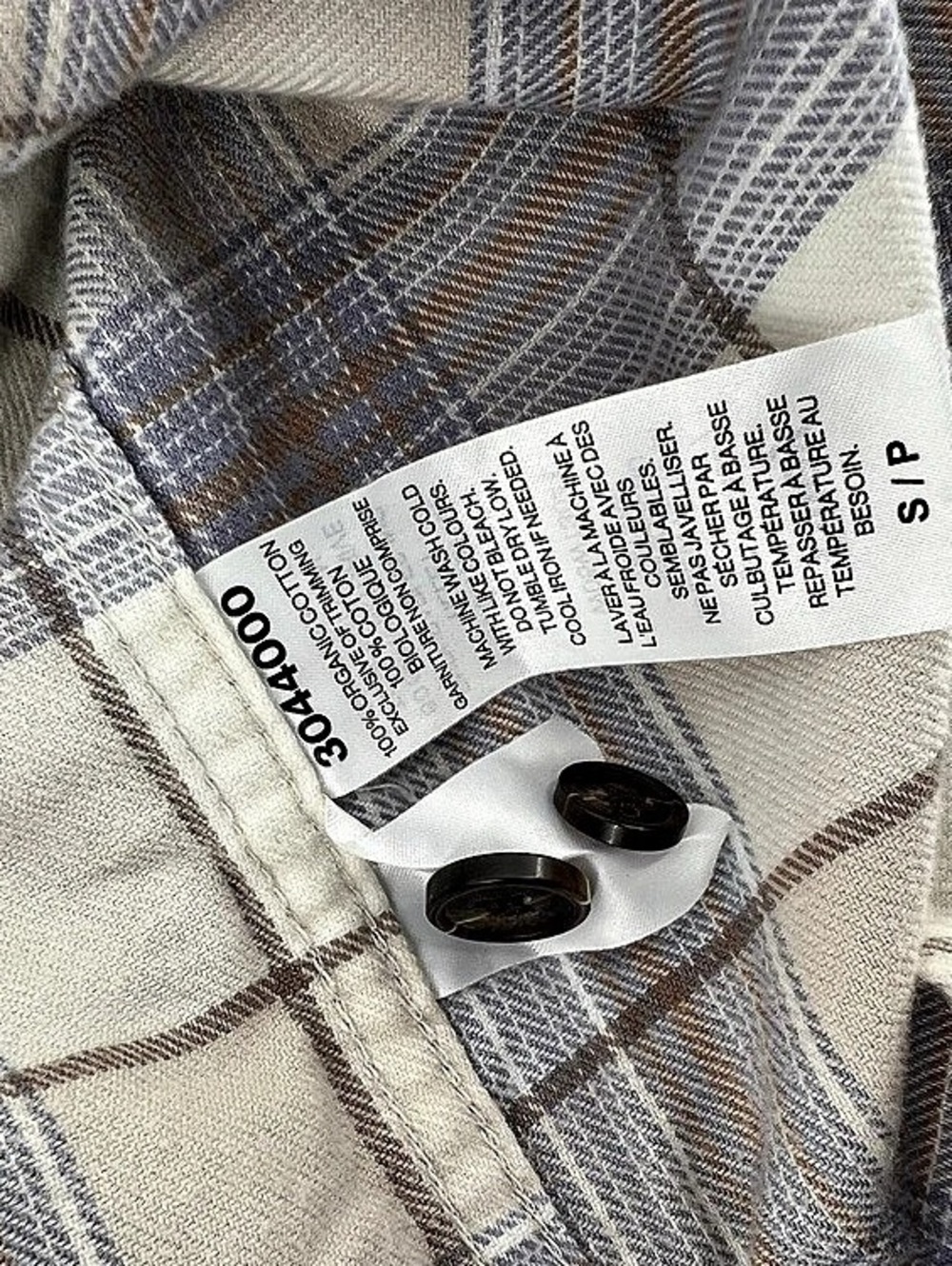 Tilley Plaid Flannel Button Down 100% Organic Cotton Women’s Size Small Top - Picture 6 of 9